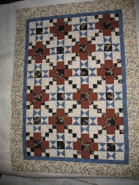 Kathy's Blue and Brown Quilt