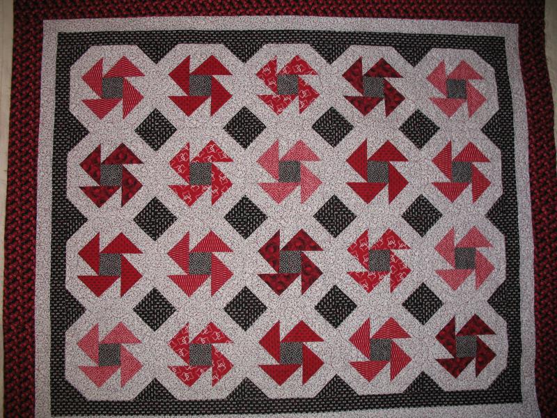 Gayle's Black, Red, and White Quilt
