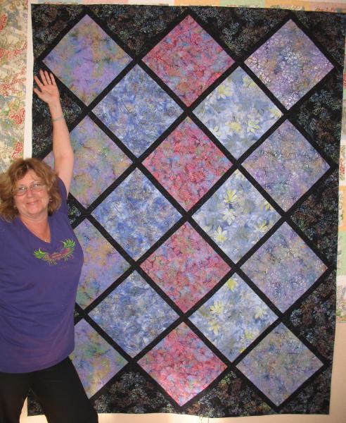 Kathy's On-Point Batik Quilt