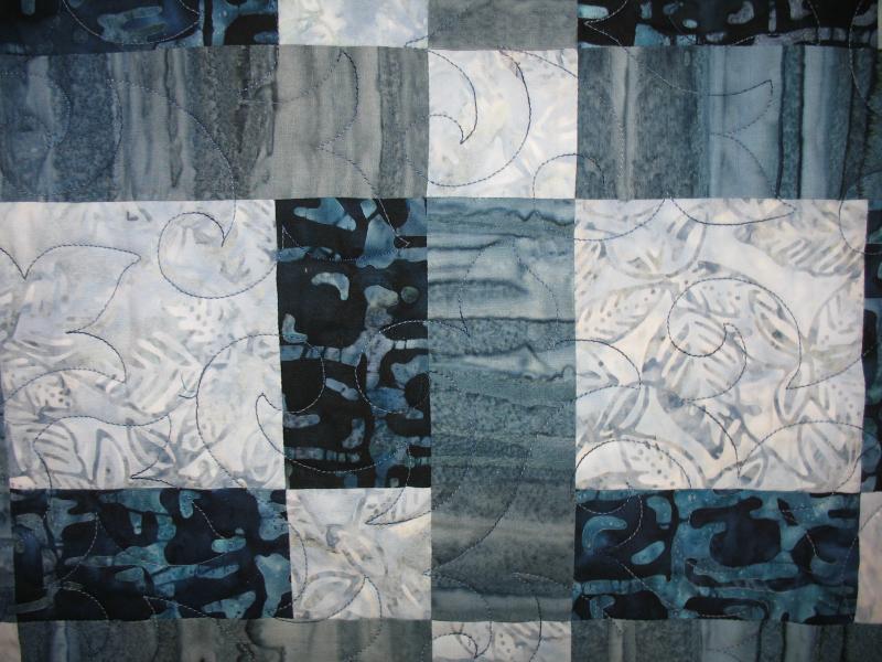 Jan's  Blue/gray Batik Quilt