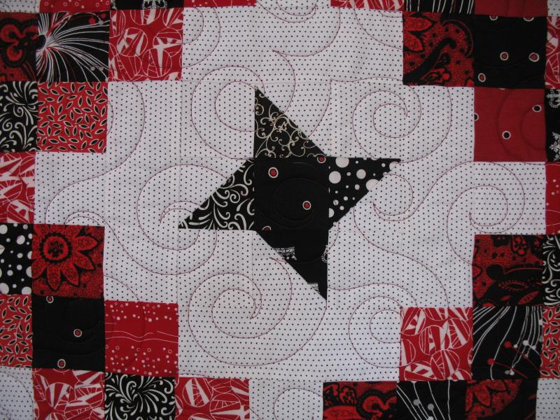 Angela's Red and Black Friendship Chain Quilt
