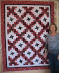 Angela's Red and Black Friendship Chain Quilt